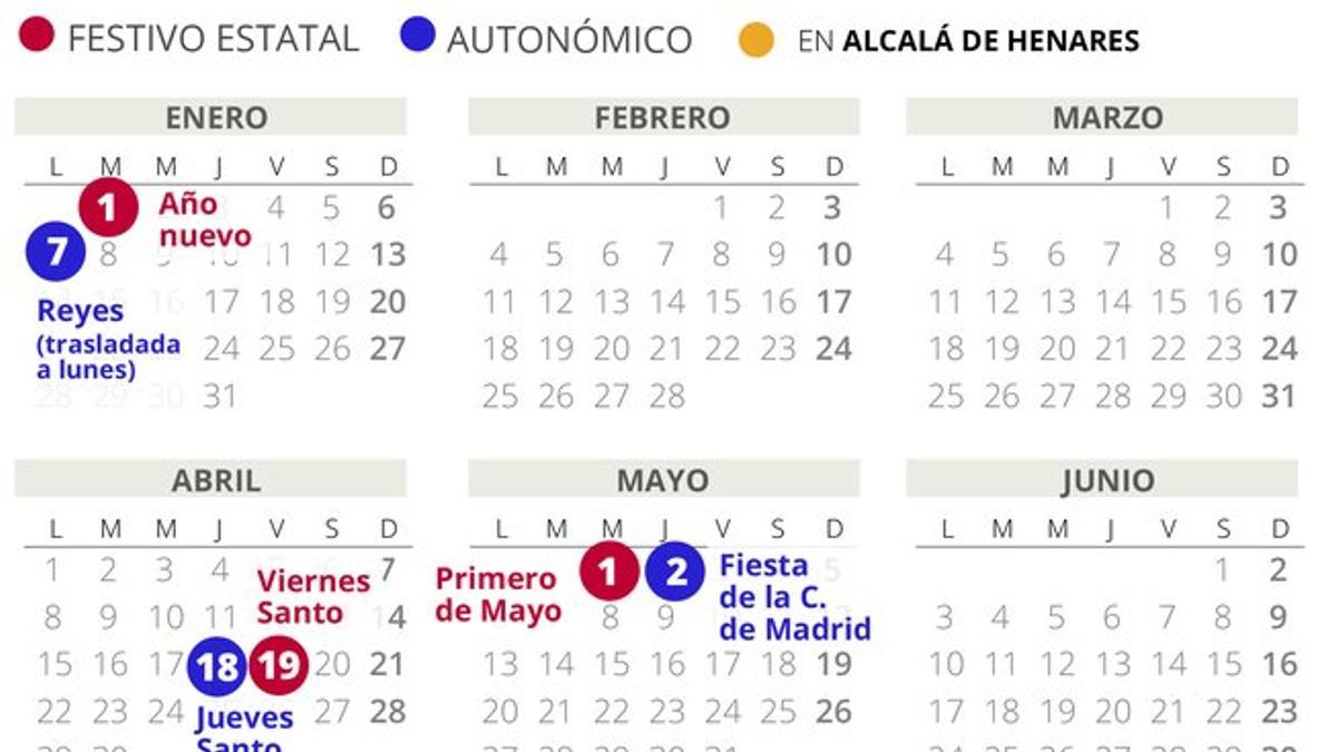 Calendario laboral 2019 Alcalá de Henares