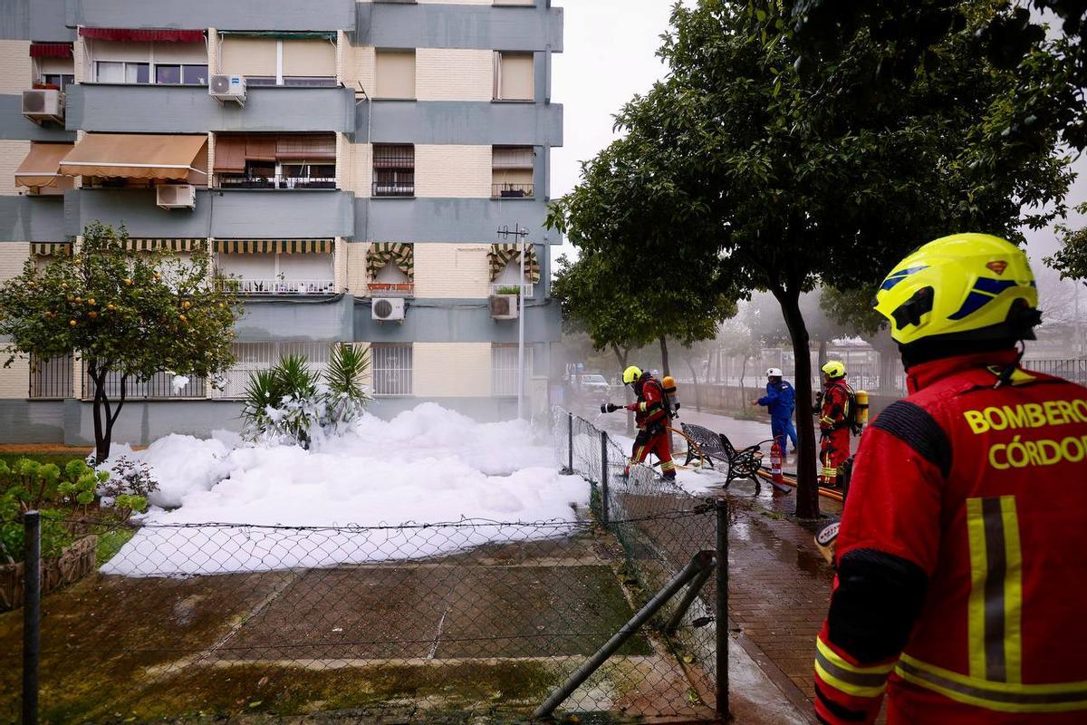Los bomberos han usado espuma para la extinción.