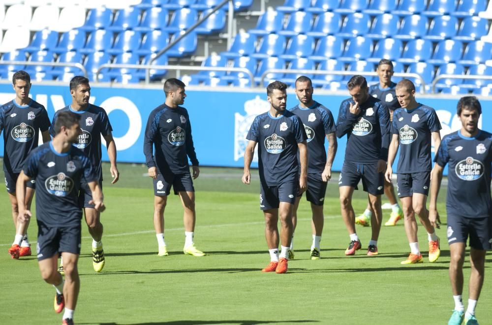 Gaizka Garitano dirige su primera sesión en Riazor