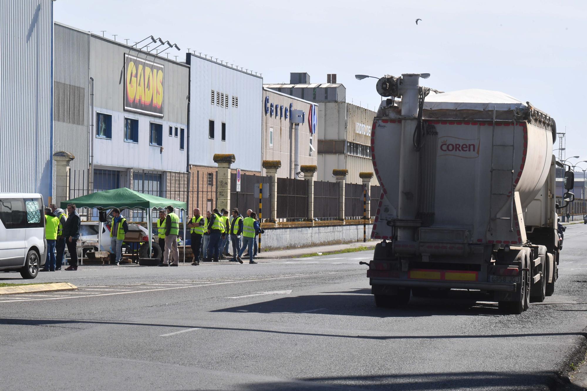 Cuarta jornada de huelga nacional de transporte en A Coruña