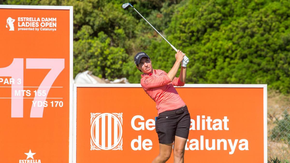 Carlota Ciganda, en acción en la primera jornada en Golf Terramar