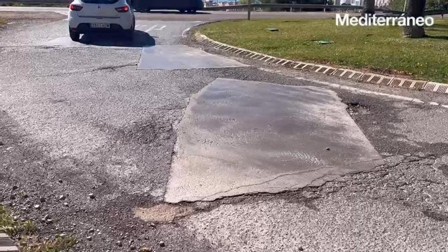 Deplorable estado del firme en las carreteras de Castellón