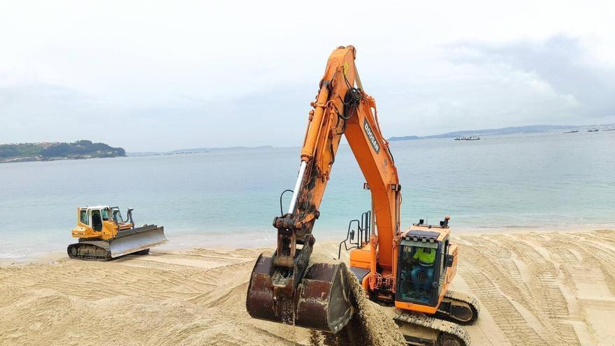 La reparación de la playa de Agrelo, en Bueu