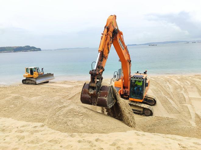 La reparación de la playa de Agrelo, en Bueu