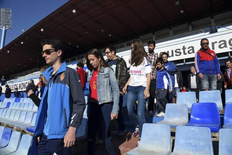 Entrenamiento a puerta abierta del Real Zaragoza en La Romareda