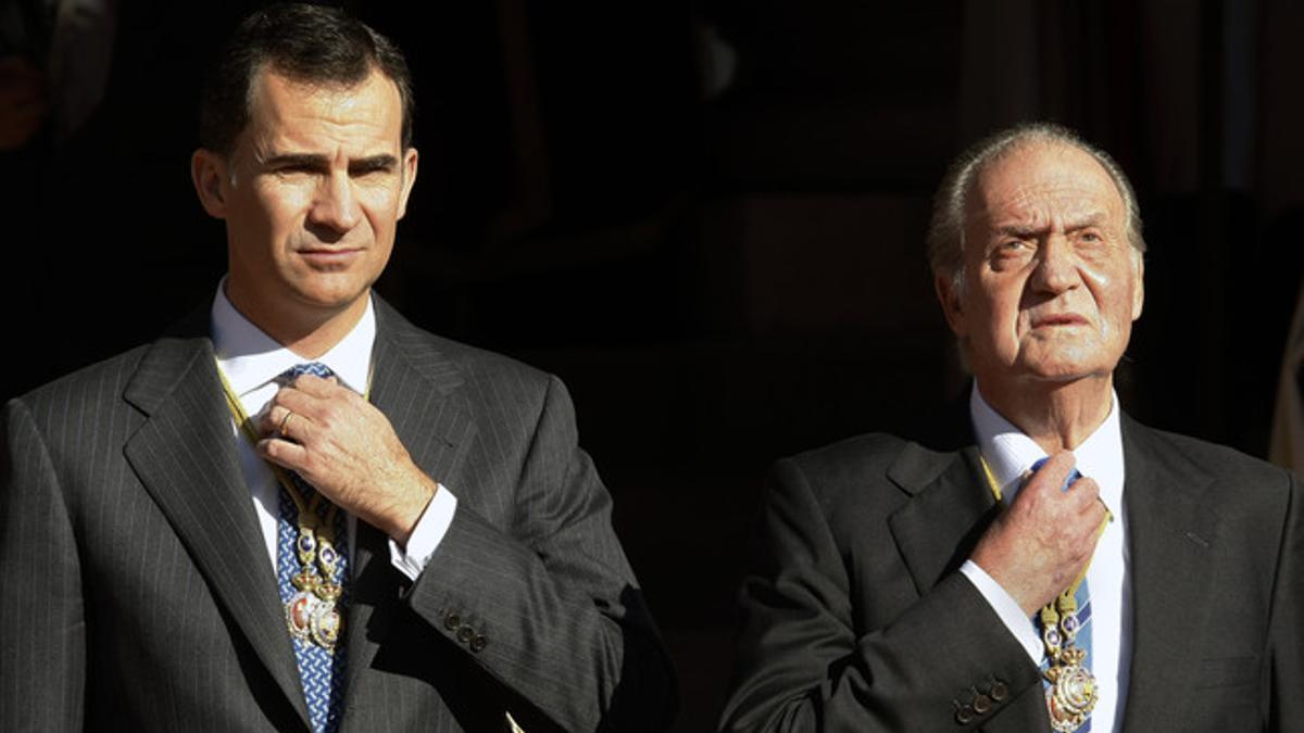 El Rey y el Príncipe de Asturias el pasado mes de diciembre en el acto de la décima legislatura de las Cortes Generales