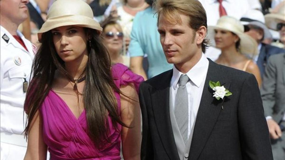 Tatiana Santo Domingo y Andrea Casiraghi, en la boda de Alberto de Mónaco en julio del 2011.