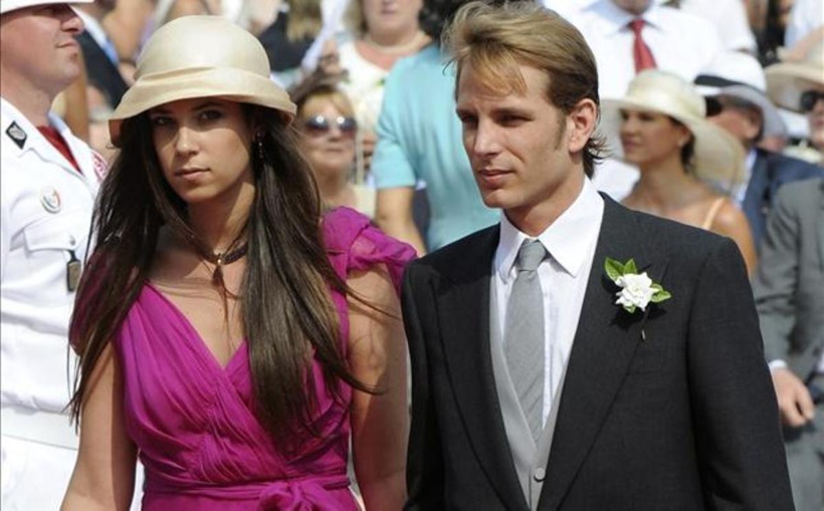 Tatiana Santo Domingo i Andrea Casiraghi, en el casament d’Albert de Mònaco el juliol del 2011.