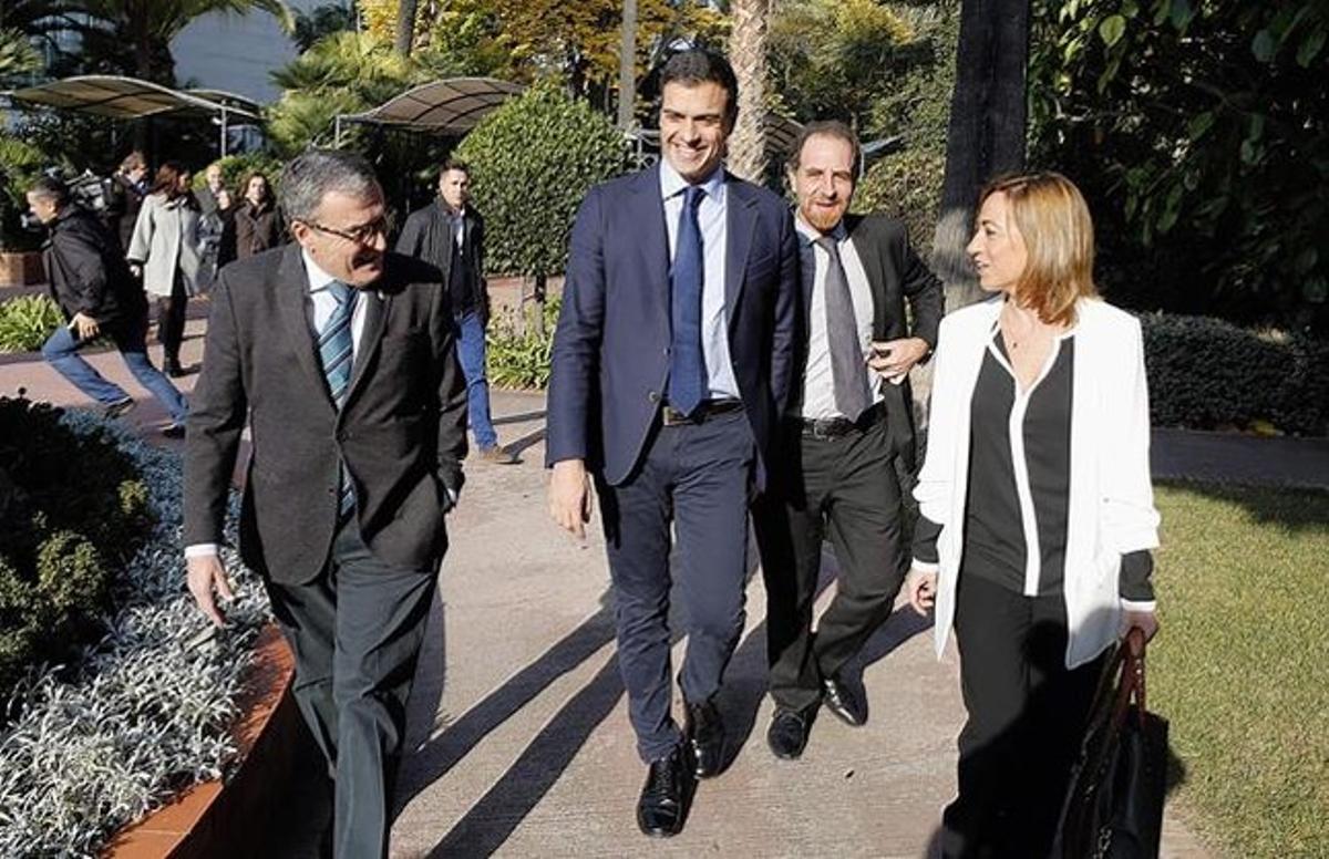 Pedro Sánchez, a su llegada al foro Primera Plan@ de EL PERIÓDICO.