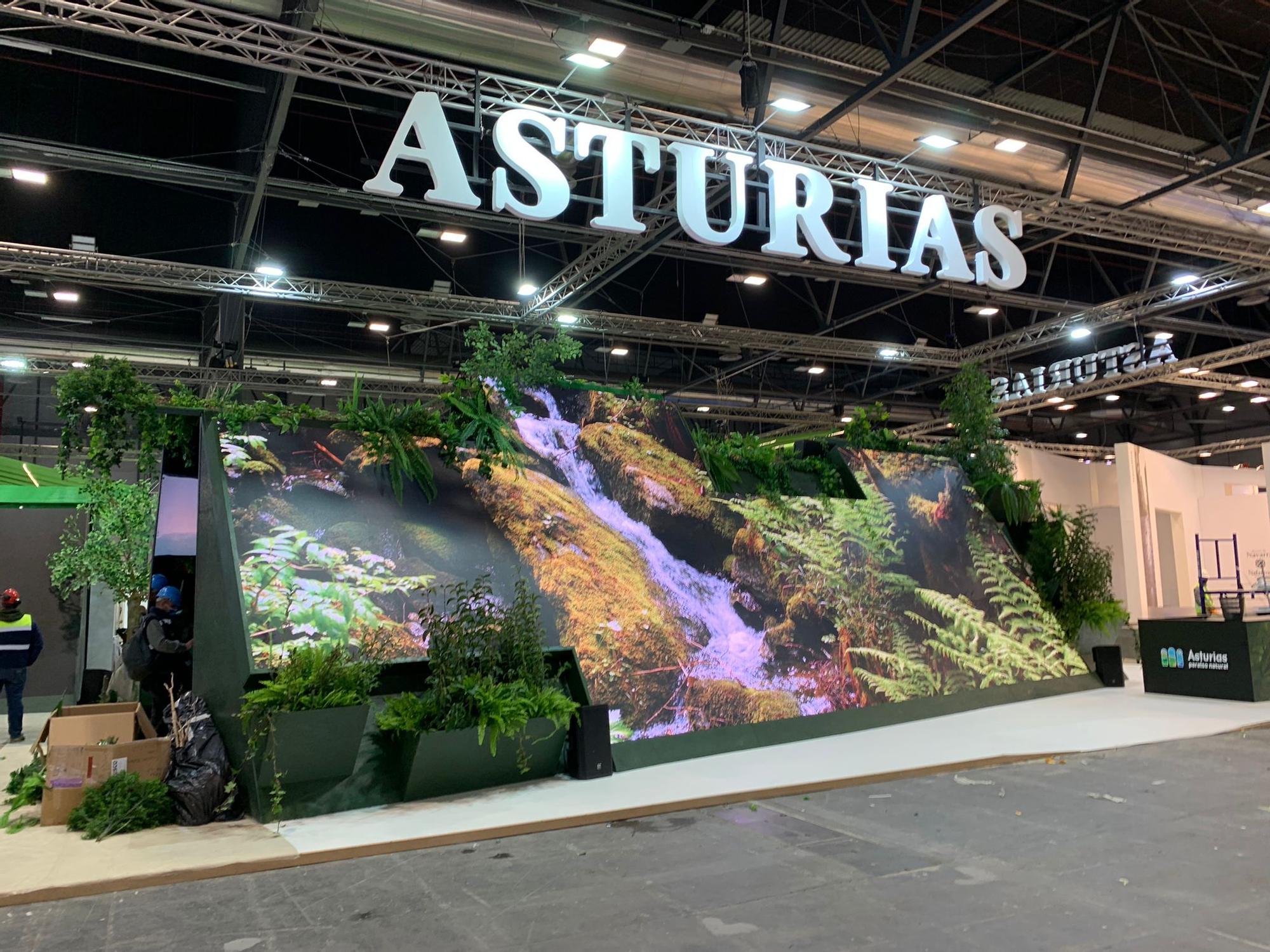 Así es el espectacular stand del Principado en Fitur: cascadas, montes y gastronomías para atraer turistas