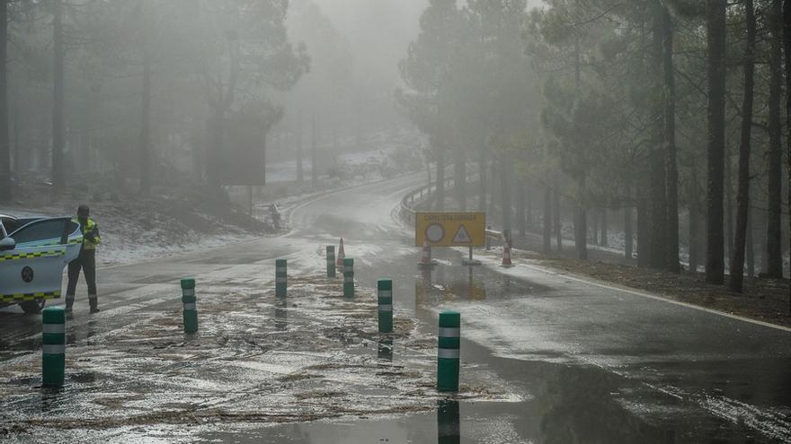 Nieva en la cumbre de Gran Canaria