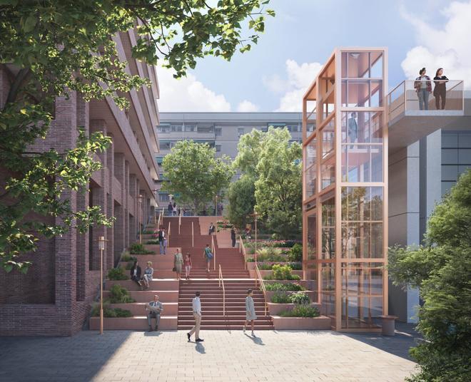 Esplugues sustituirá por dos ascensores las escaleras mecánicas de la plaza de la Bòbila tras una avería irreparable