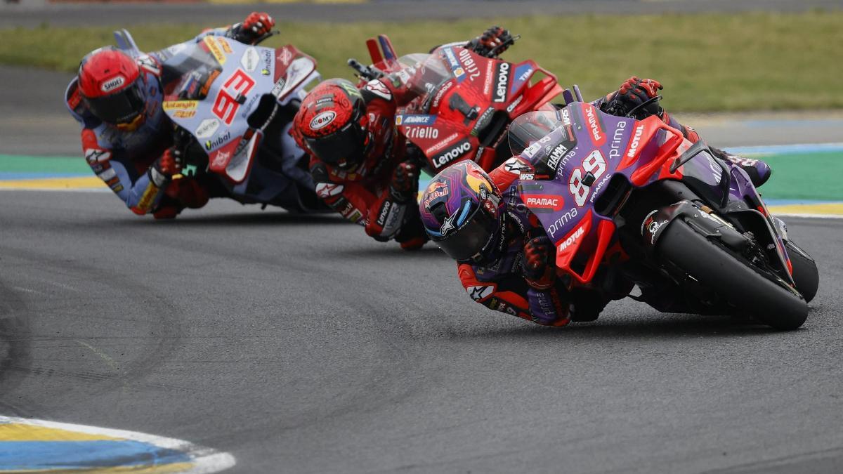 Jorge Martín, campeón en Le Mans, por delante de Márquez y 'Pecco' Bagnaia