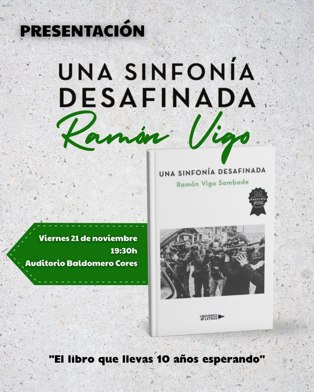 Cartel promocional de la presentación del libro.