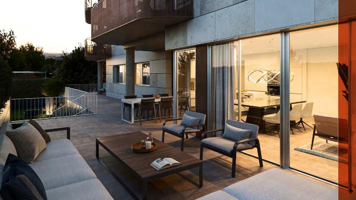 Los pisos de obra nueva de Unique Residencial en Zaragoza disponen de amplias terrazas que se convierten en una prolongación de la vivienda.