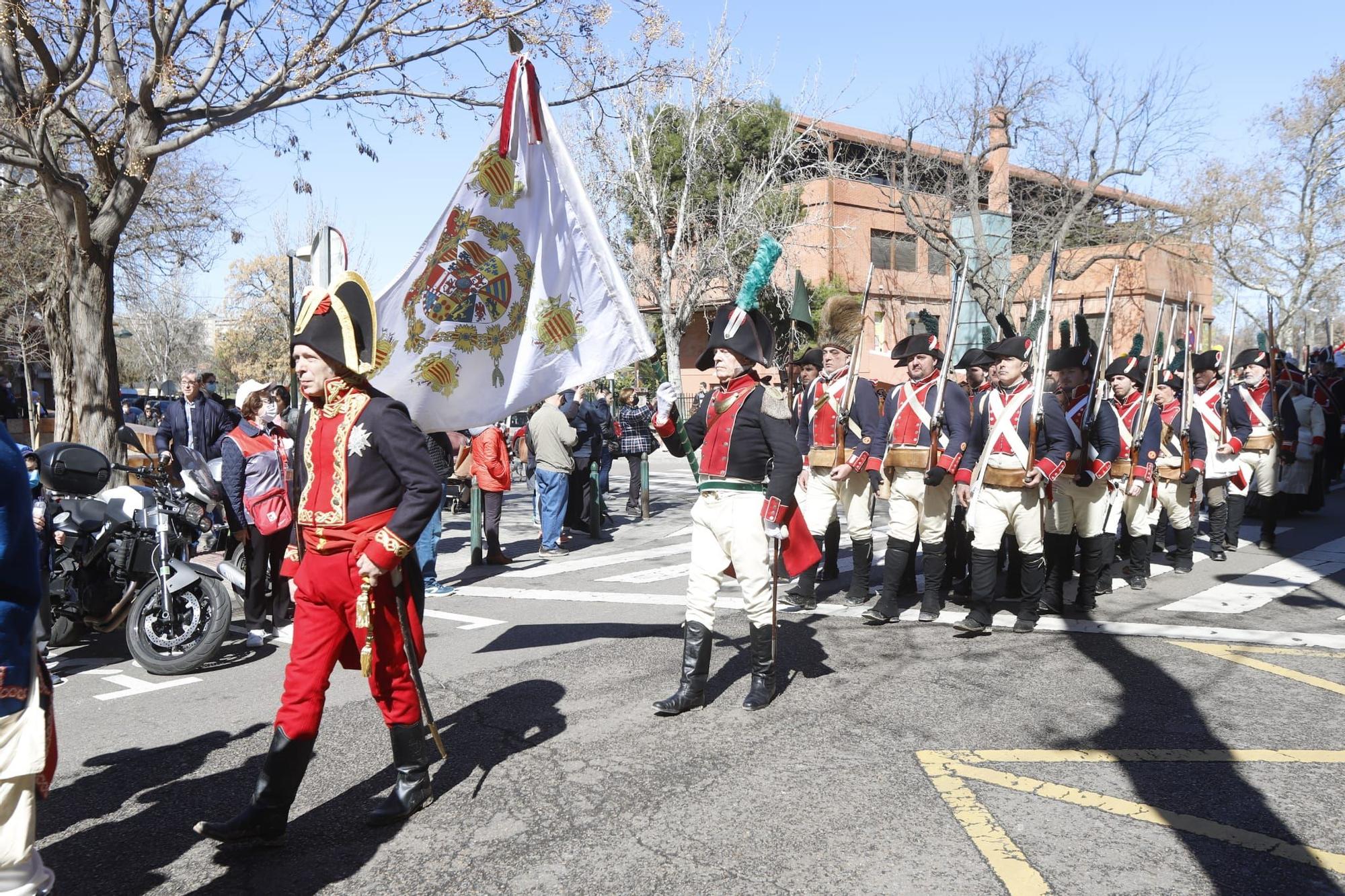 Desfile de las tropas de la recreación de los Sitios de Zaragoza