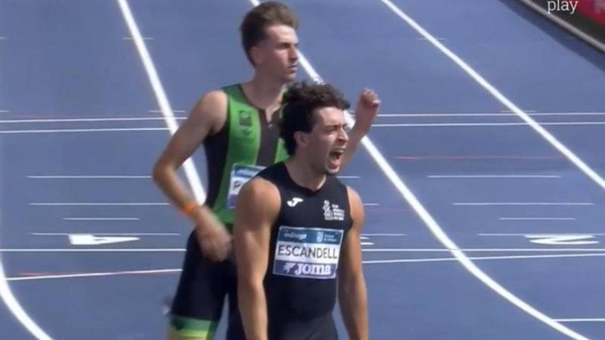 Marc Escandell celebra su récord en los Nacionales de Málaga