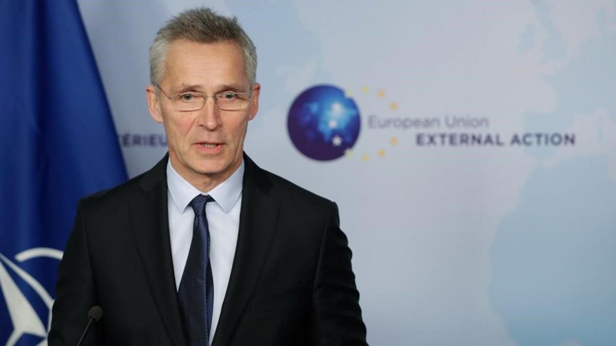 Jens Stoltenberg, secretario general de la OTAN, el pasado lunes, en Bruselas.