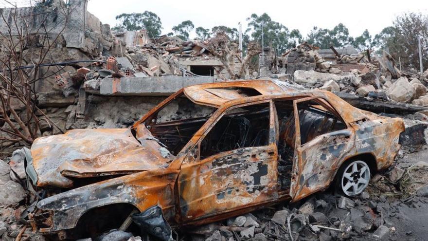 La zona cero de Paramos, tras la explosión.