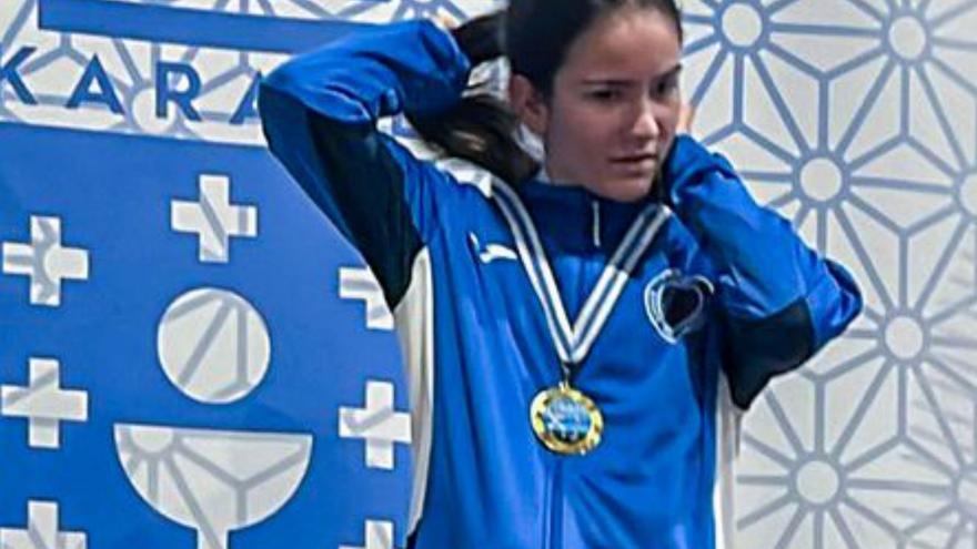 La karateka cullerdense Daniela García, campeona gallega juvenil por cuarto año seguido