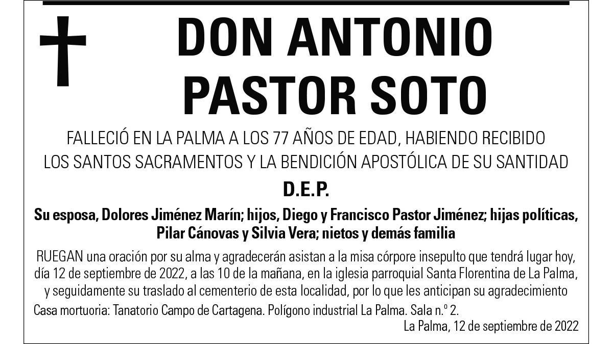 D. Antonio Pastor Soto