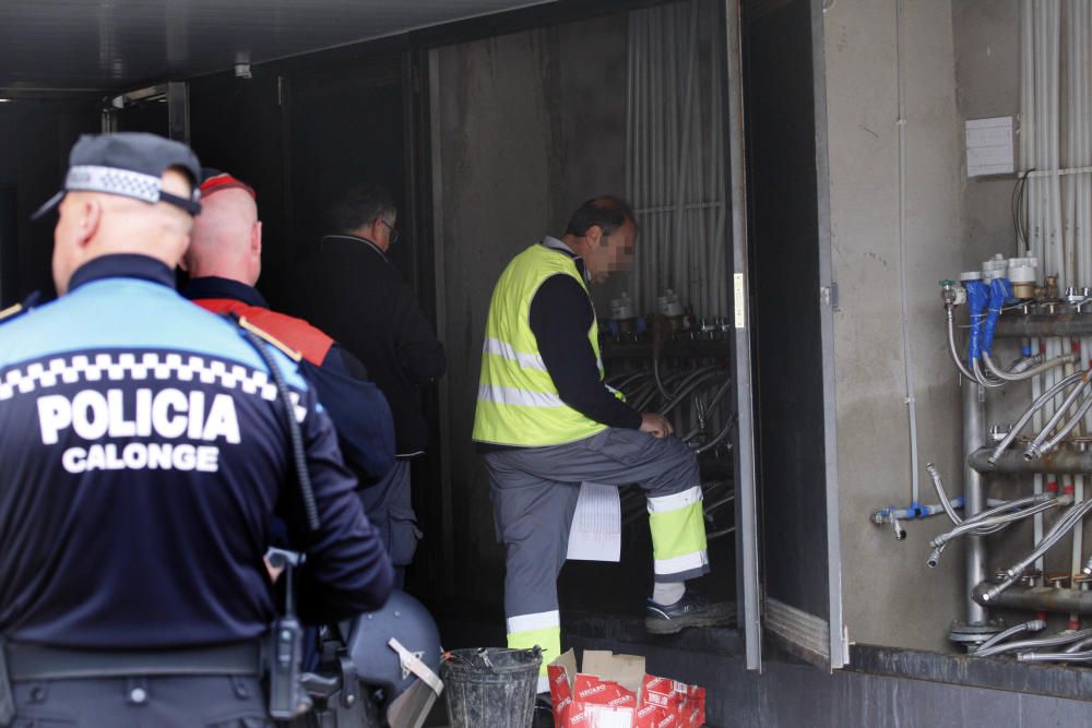 Operació policial en un bloc ocupat a Calonge