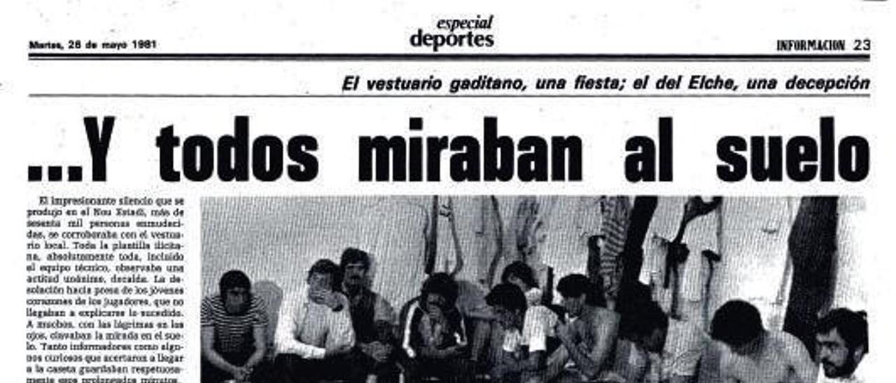 En 1981 el Elche se preparaba para una gran fiesta. Si ganaba al Cádiz ascendía a Primera. No lo consiguió y en el estadio se hizo «El gran silencio».