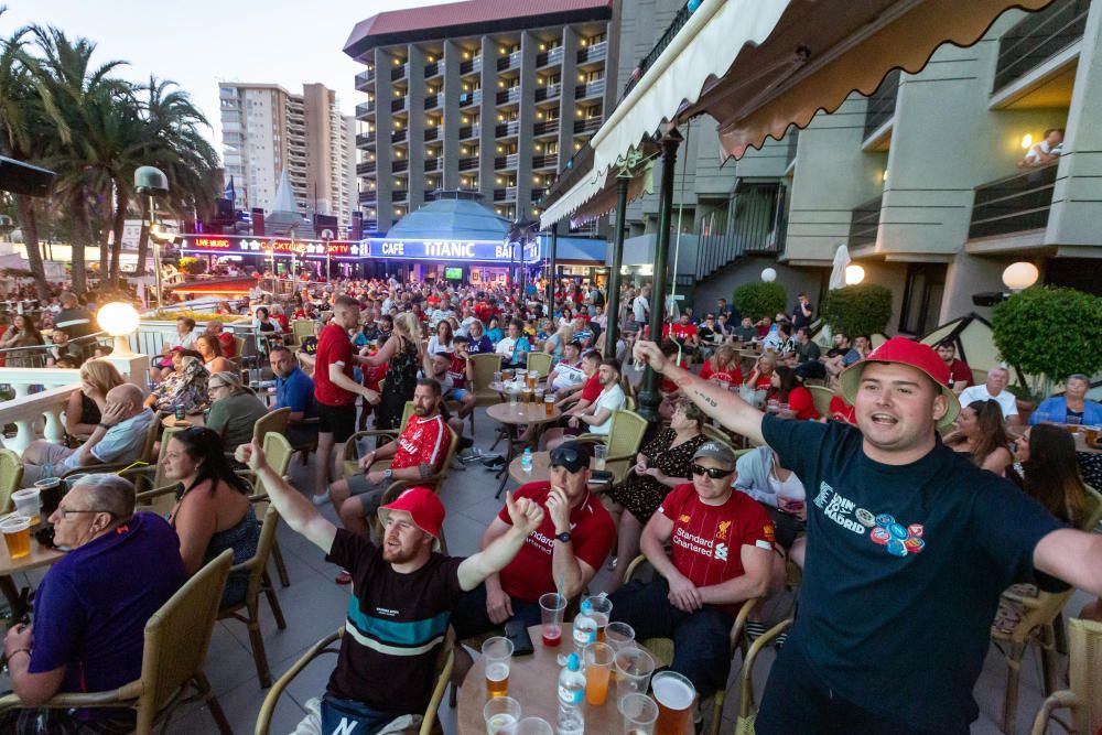 Aficionados del Tottenham y del Liverpool vibran en Benidorm con la final de la Champions