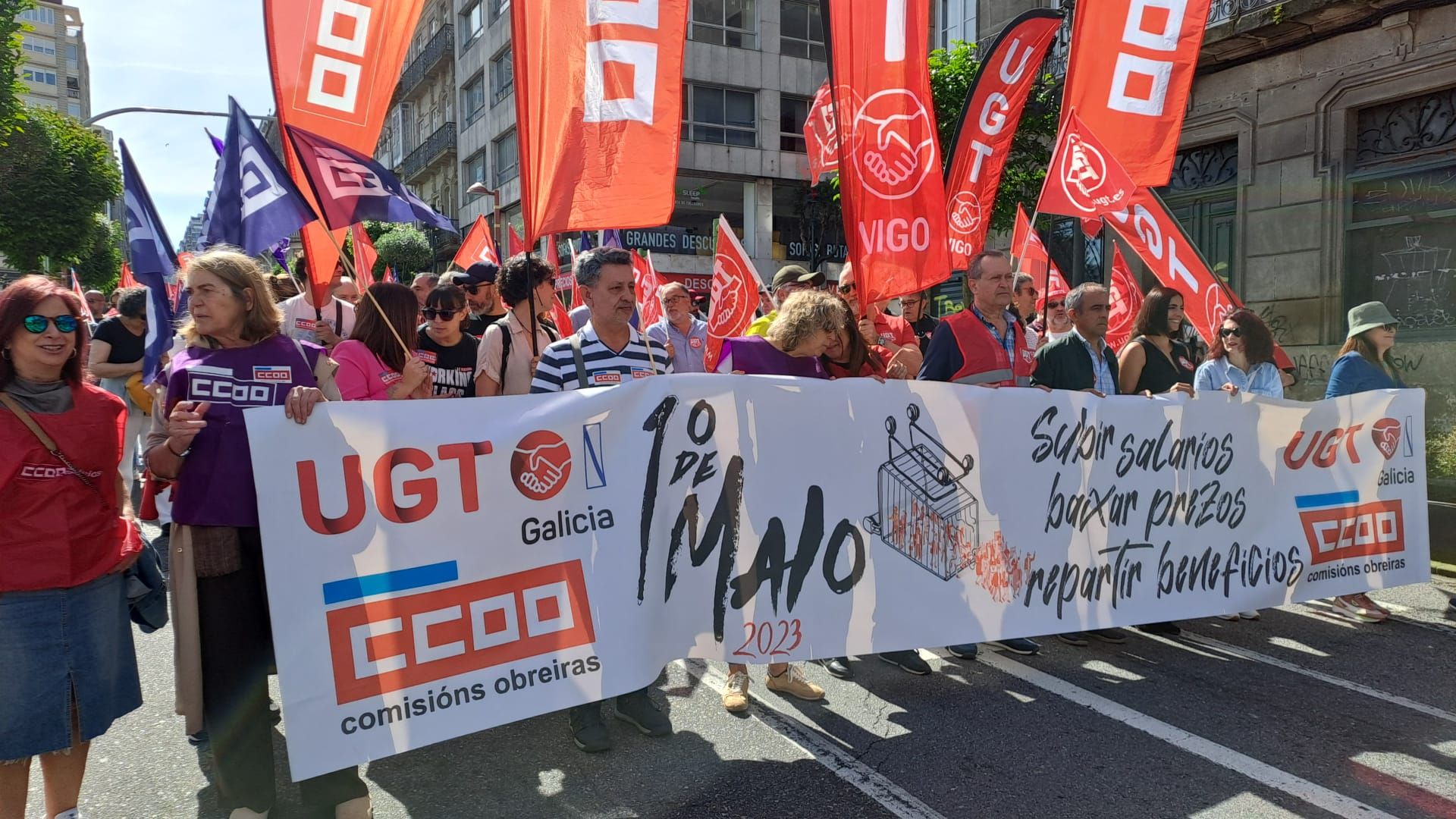 Primero de Mayo: las manifestaciones del Día del Trabajo toman Vigo