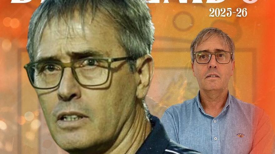 Luis Navarro, nuevo entrenador del Atzeneta UE, en una cartel difundido por el club.