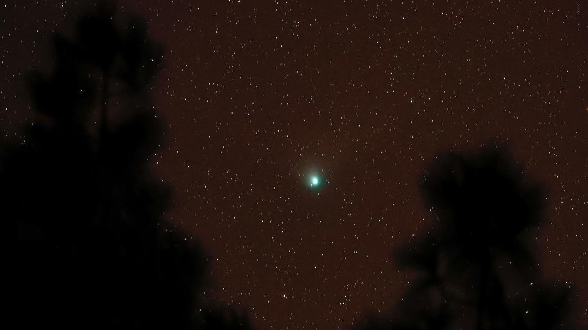 El cometa verde C/2022 E3 (ZTF) visto desde Pico de las Nieves, en la isla de Gran Canaria, el pasado día 1.