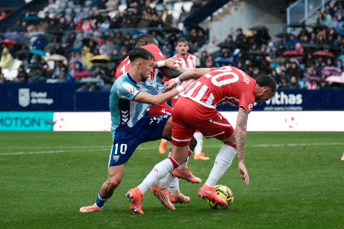 Málaga vs Almeria, estadio la Rosaleda.