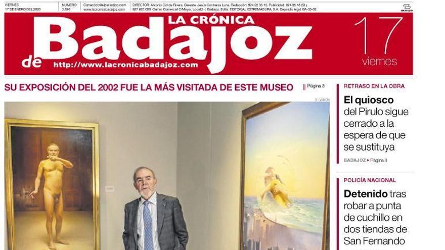 Esta es la portada de LA CRÓNICA DE BADAJOZ correspondiente al día 17 de enero del 2020