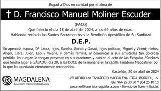 D. Francisco Manuel Moliner Escuder