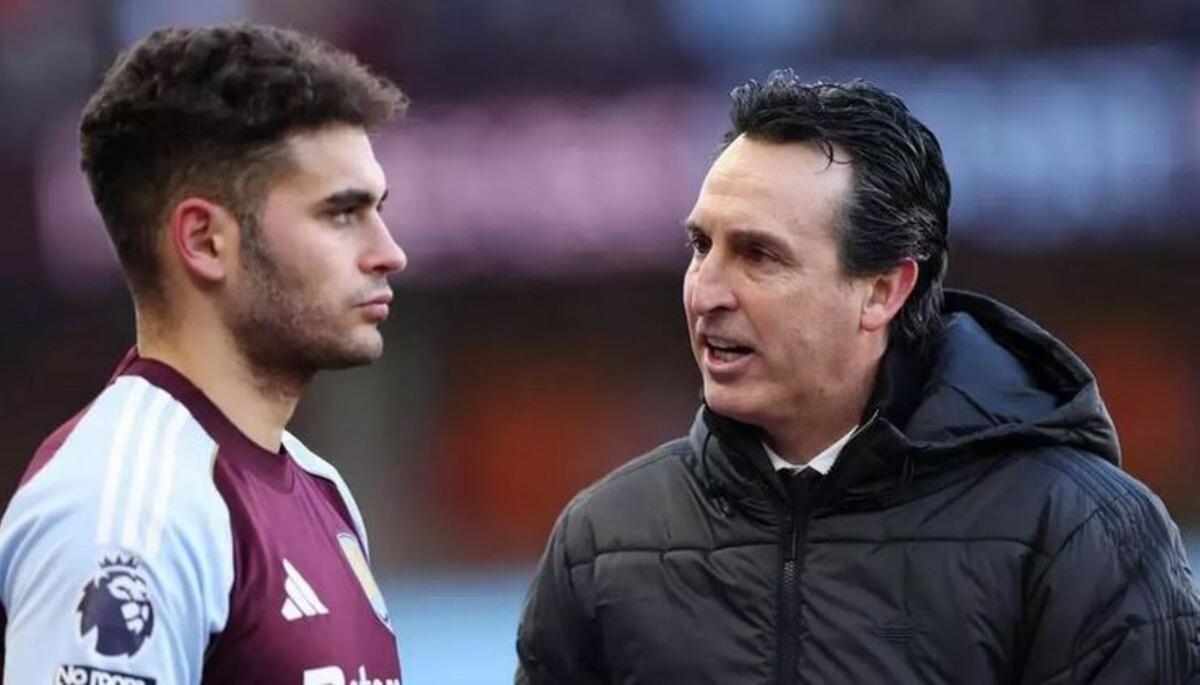 Andrés García y Unai Emery, su entrenador en el Aston Villa
