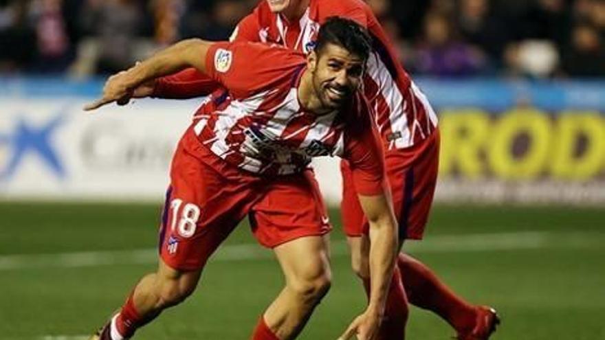 Diego Costa marcó anoche en su debú con el equipo colchonero.