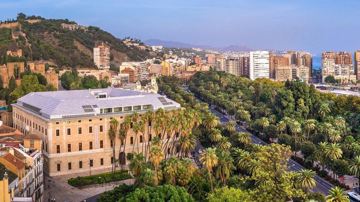 Imagen aérea del Museo de Málaga.