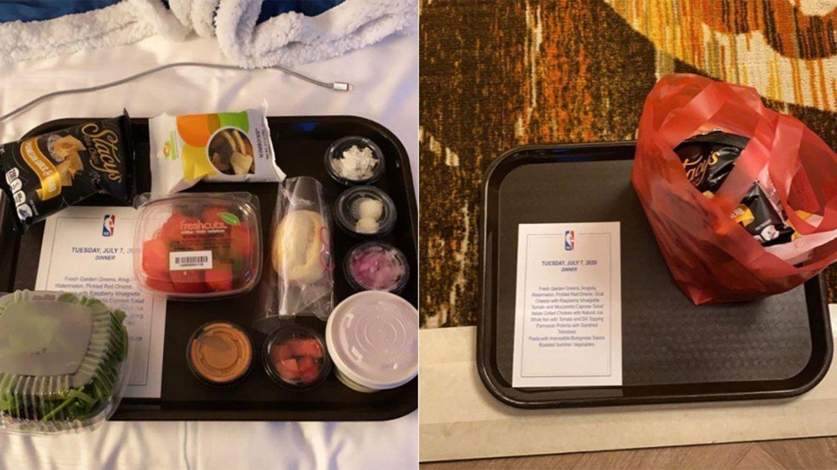 La foto de la comida que les dan a los jugadores de la NBA en La Burbuja
