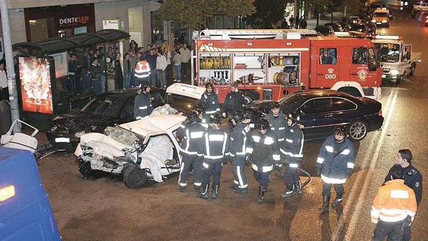 Estado en el que quedó el turismo del matrimonio de Candeán fallecido tras el brutal choque.