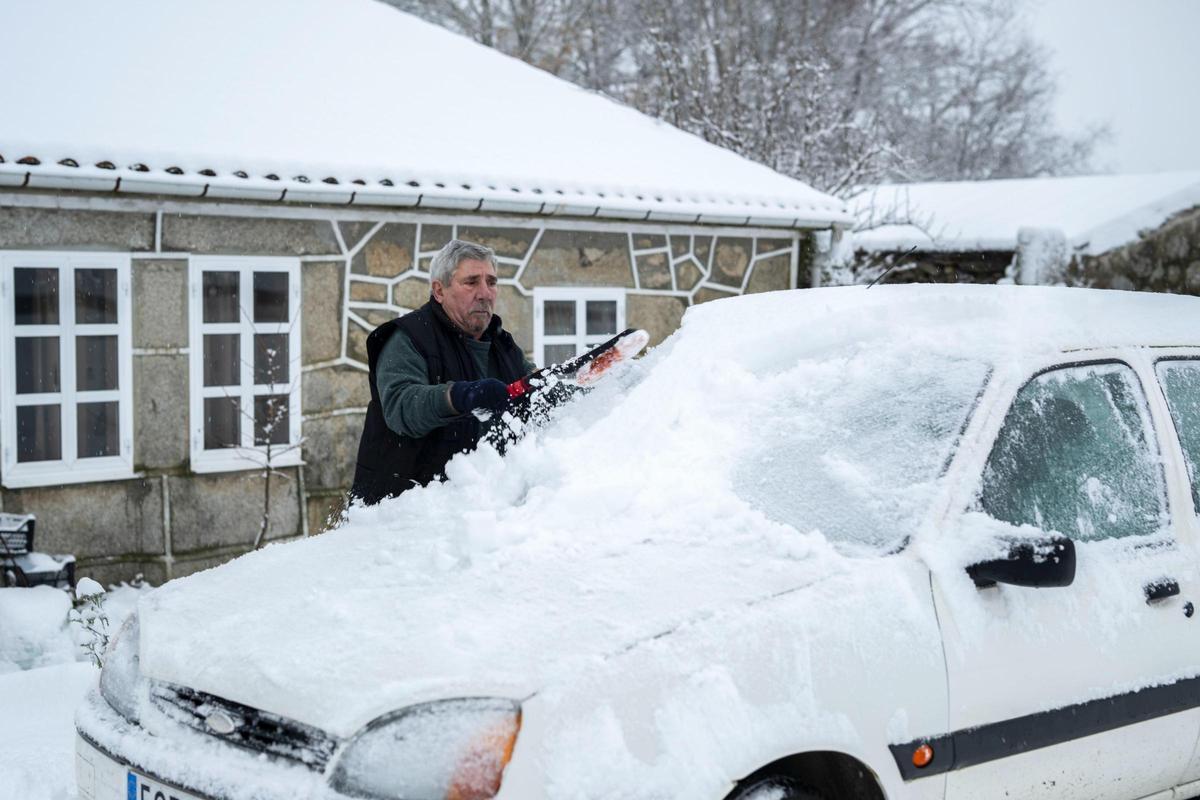 El temporal de nieve en la provincia de Ourense
