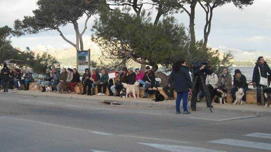 Los manifestantes se fueron congregando con sus mascotas alrededor de las 15,30 horas.