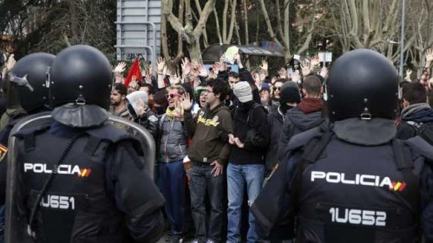 Disturbios aislados en la marcha de estudiantes en Madrid