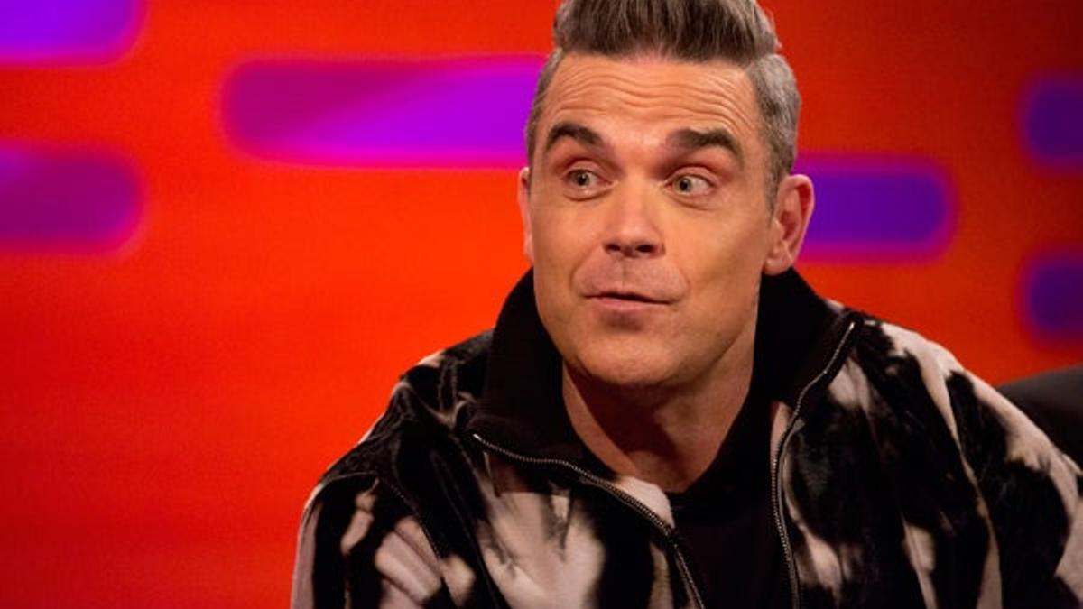 Robbie Williams durante la grabación de 'Graham Norton Show'