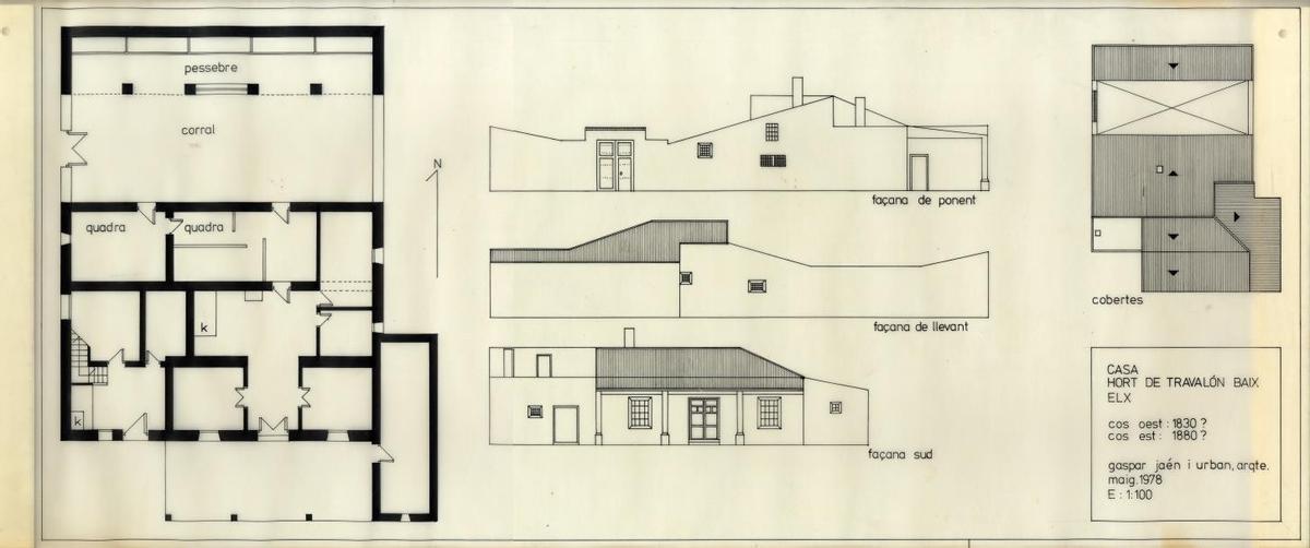 Alçament de la casa del hort de Travalon Alt (1978), tinta xinesa sobre paper vegetal.