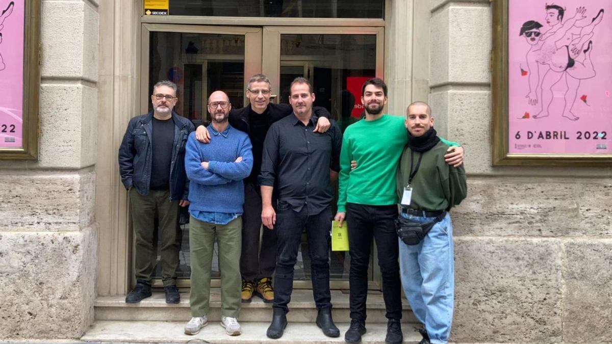 Gustavo Ramírez, al centre, ahir al Teatre Principal de València. | IVC