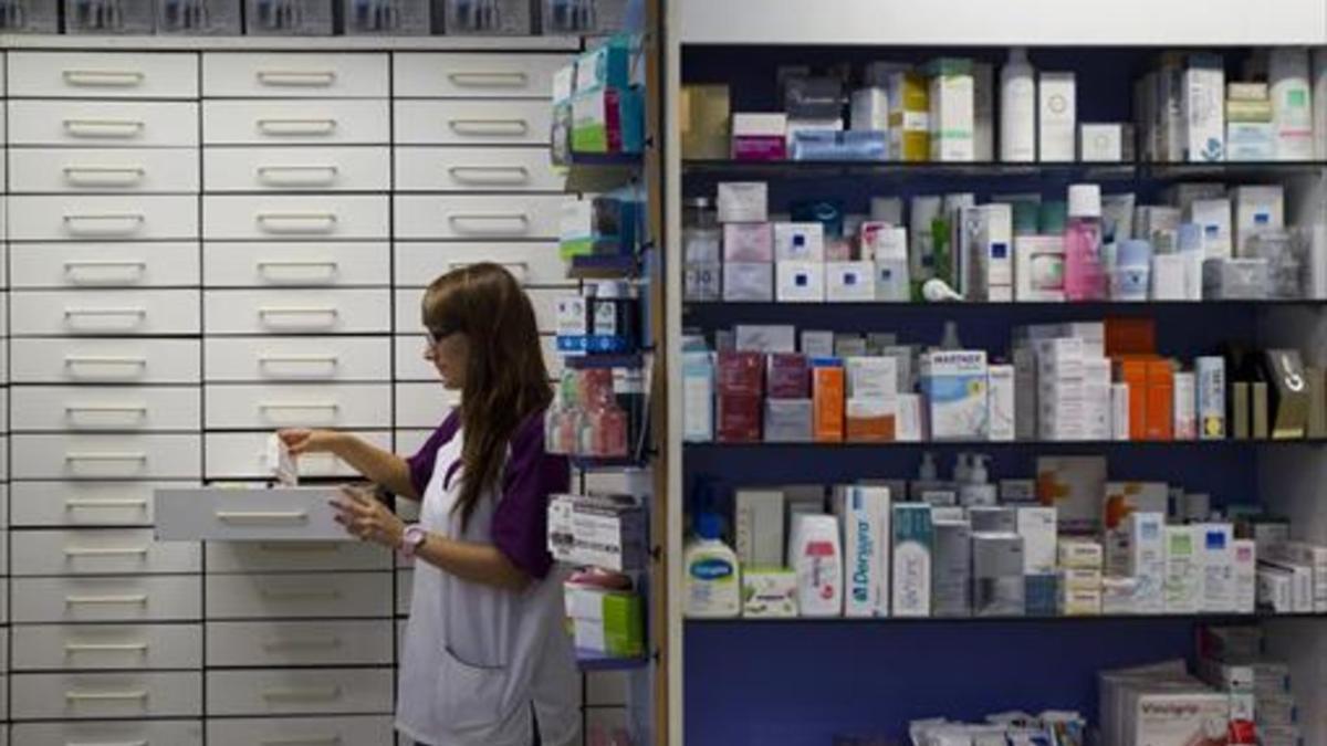 Una farmacia ubicada en el Eixample de Barcelona.