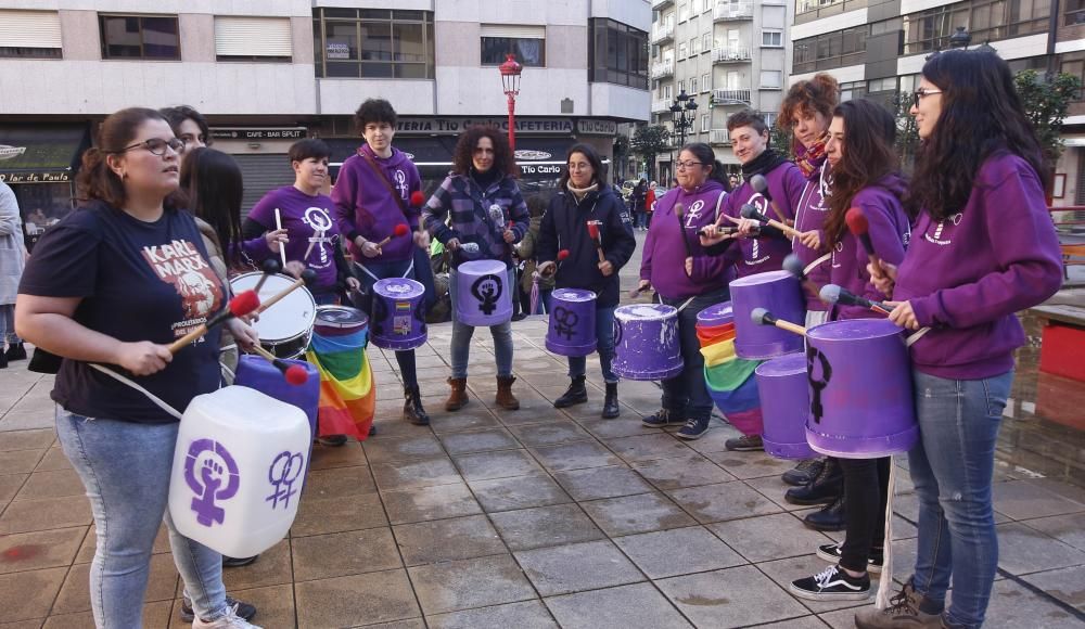 La batucada recorrió las calles del centro de Vigo