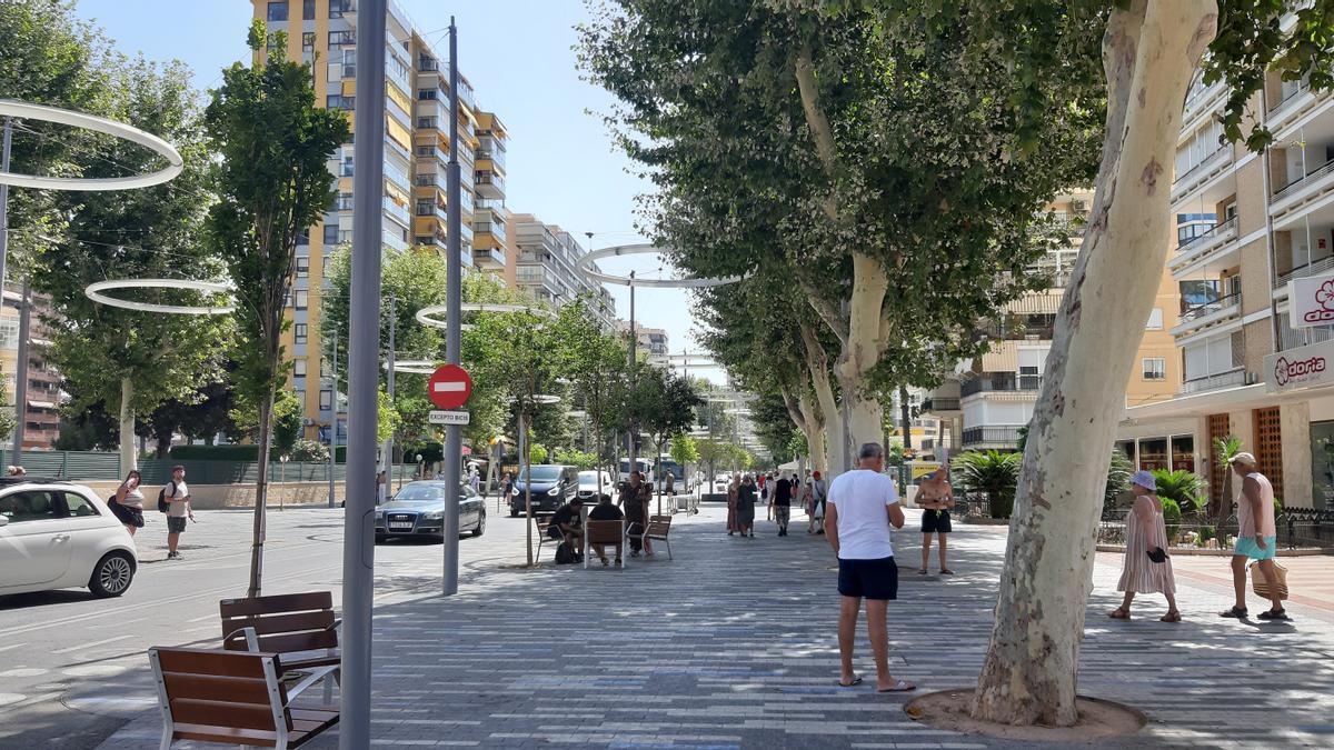 La avenida del Mediterráneo de Benidorm.