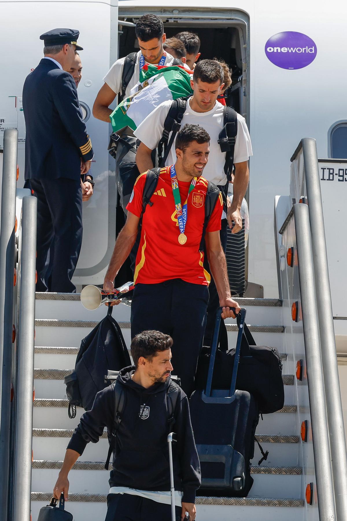 Llegada de la selección española a Madrid