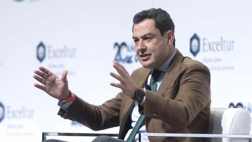 El presidente de la Junta de Andalucía, Juanma Moreno, en Madrid en el Foro ExceltuR.